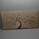 TAIJXAGSG Canvas Wall Art Decor Gold Tree Flower Wall Art Gold Tree Of Life Abstract Wall Decor Painting Pictures Botanical Wall Art For Living Room Bedroom Home Office Artwork 24"X 48"