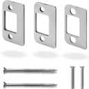 Door Strike Shim Plates, Standard Size Spacer, Stainless Steel, Set of 3 Different Thickness, Fix Door wont Stay Shut, Block the Access to Latch (Silver, 1 Pack)