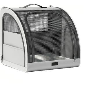 600D Oxford Foldable Pet Car Cage, Mesh Ventilation, Quick-Fold Flat  for Car Travel & Indoor Use, Puppy Safe Containment, Rear-seat Crate
