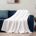 BEDELITE Fleece Blanket White Throw for Soft & Bed - Double Sided Cosy Fluffy Blanket, 38x28, Whi