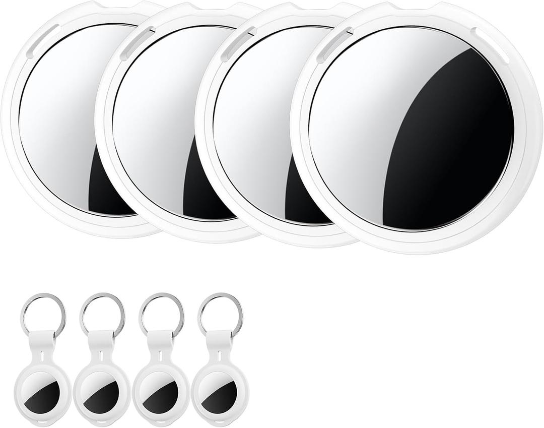4-Pack Smart Tracker Tags [Apple MFi Certified] Bluetooth Tracker Tags Item Finder Works with Apple Find My (iOS Only) Worldwide Tracking Waterproof Key Finder Locator for Luggage Wallet Pets Dogs