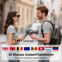 Oucscru AI Smart Glasses with ChatGPT, 8MP Camera Glasses with Camera and Audio, AI Translation Sunglasses with 164 Languages, Bluetooth Sunglasses with Voice/Calling, 8-Hour Music, Photochromic Lens