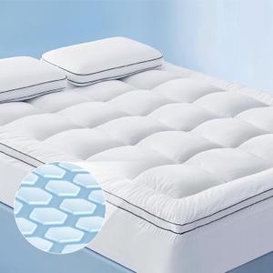 Bedsure Queen Mattress Topper, Cooling Mattress Topper, Extra Thick Soft Quilted Bed Pad Cover, Pillow Top Bed Protector with a Deep Pocket Fitted to 8-21 Inches for Home, Hotel (900gsm, Queen)