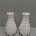 2 Pack Composite Plastics Flower Vase, Unbreakable Ceramic Look Vase for Home Decor Centerpieces, Arranging Bouquets (White)