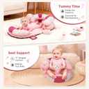 2-in-1 Tummy Time Activity Mat & Seated Support with 5 Toys