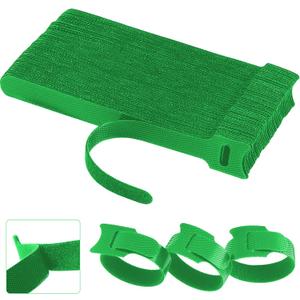60 PCS Garland Ties Plant Cable Straps for Support Plant Growth, Adjustable Indoor/Outdoor Decorative Nylon Reusable Hook and Loop Design(Green,6 inch)