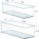 Hudgan 8 Pack Clear Plastic Drawer Organizer Bins Set, Stackable Cutlery Storage Bins Trays for Organizing Kitchen, Bathroom, Office, Crafts, Gadgets, Cabinet Supplies