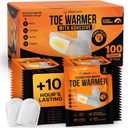 Toe Warmers for Feet  50 Pairs (100 Warmers) | 10+ Hour Self-Adhesive Feet Warmers, Foot Warmers Bulk, Ultra-Thin Disposable Heat Pads for Shoes & Boots