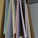 Ctosree 5 Sets 1 Inch Heavy Duty 3 Ring Binder with 2 Pockets with 5 Tab Dividers 8.5 x 11 Inch Plastic Film and File Folder Labels for Letter Size Paper Office Home Supplies (Cute Color)