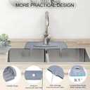 Upgraded Version Silicone Faucet Mat, Kingmall Kitchen Faucet Mat Silicone Faucet Drip Catcher for Kitchen Faucet Drip Catcher, Tailor-Made for Faucets with 1cm(0.4 Inch) Deck PlateLight Grey