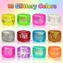 Jofan 11 Pack Squishy Stress Cube Glitter Squeeze Toy Stress Balls Sensory Fidget Toys for Adults Kids Stress Relief Party Favors Birthday Gifts