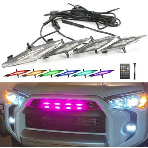 ROCCS RGB Raptor Lights fit for 2014-2019 Toyota 4Runner TRD Pro,SR5,TRD Off-Road,Limited LED Grill Lights 2020-2024 TRD Pro Front Grille ONLY