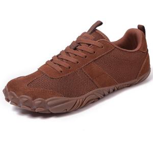 UBFEN Sneakers Barefoot Shoes for Womens Mens Minimalist Trail Running Hiking Comfortable Walking Brown US Size 7 Women/5 Men