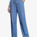 Love Welove Fashion Wide Leg Jeans for Women Elastic High Waisted Pull On Drawstring Baggy Denim Pants Plus Size M