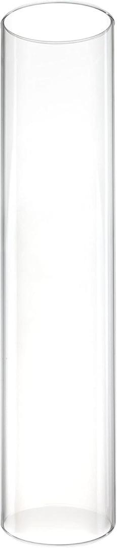 CYS EXCEL D-4.75" H-18 Glass Open Ended Hurricane Candleholder Bottomless Cylinder Sleeve Clear Chimney Shade Tube Cover, 1 Piece