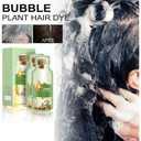 2 x Natural Plant Hair Dye, New Non-Damage Suitable for Grey Hair Color Bubble Dye Shampoo.(Natural Black)