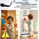 Baby Safety Cabinet Locks, 6 Packs Adjustable Childproof Straps with Adhesive for Dresser Drawer Cupboard Doors Closet Oven Refrigerator Fridge