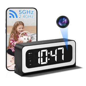 2K Clock Camera,5G&2.4G WiFi Nanny Cam Wireless Indoor Camera,Cameras for Home Security,AI Human Detection and Alarm,2 Way Talk,Color Night Vision,Local SD Recording/Replay,Compatible with Alexa