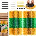 Livestock Scratching Brush 2-Pack  Cattle Horse Goat Pig Sheep Grooming Post with 16 Screws, Weather-Resistant Barn Fence Mount