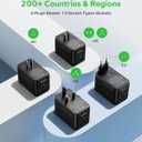 MOMAX 6-in-1 Universal Travel Adapter, GaN 100W International Power Adapter, 2 AC, 2 USB-C PD Fast Charging & 2 USB-A QC, All-in-one International Plug Adapter for Travel European UK AUS JP
