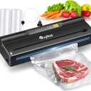 Precision Food Vacuum Sealer Machine, Powerful Automatic vacuum sealer for food Preservation Saver, Easy to Use, One-Touch Operation Food Vacuum Sealing Machine, Built-in Cutter & Hose, 2 Bags Rolls
