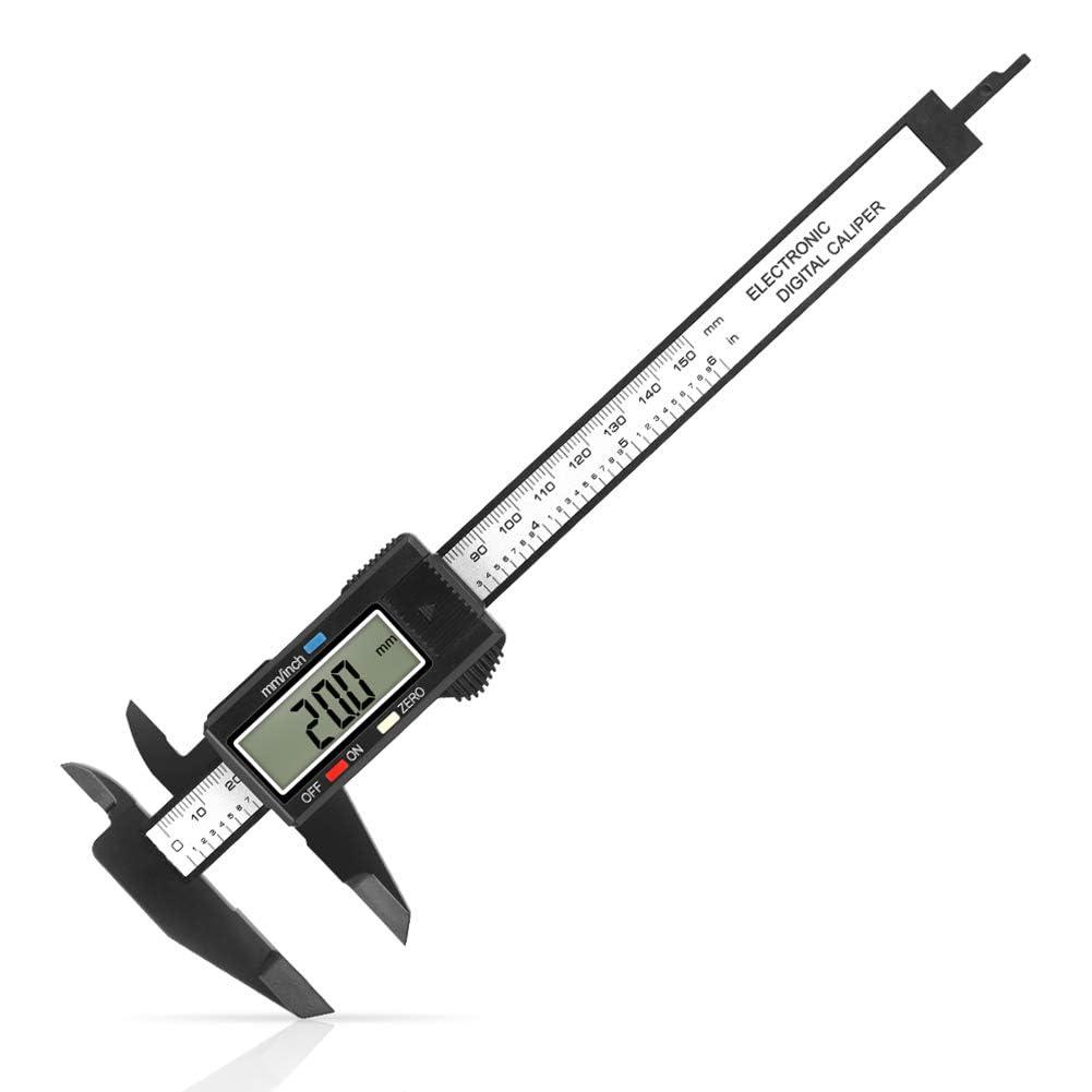 Digital Caliper, Sangabery 0-6 inches Caliper with Large LCD Screen, Auto - Off Feature, Inch and Millimeter Conversion Measuring Tool, Perfect for Household/DIY Measurment, etc (Black)