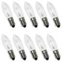 SQXBK 10PCS E10 Olive-Shaped Bulb 3W 34V 9x45MM/0.35x1.77Inch European Special Screw Base Clear Bulb