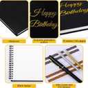 Mooliwe Birthday Guestbook with Pens Stickers Happy Birthday Signature Book 8.3 x 6.5 Inch Black Gold Birthday Guestbook for Birthday Photobooth Photo Strips Scrapbook Birthday Gift Party Supplies