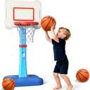 Toddler Basketball Hoop Indoor for Age 1 2 3, Adjustable Kids Basketball Hoop, Mini Basketball Hoop with 3 Balls for Outdoor Poolside, Christmas Birthday Sport Toys Gifts for Baby Boys Girls Age 1-3