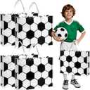 Liobelon 4 Pcs Extra Large Soccer Gift Bags, 19.7x15.8x5.1 inch Jumbo Party Favor Bag with Handles, Large Capacity Non-Woven Pouch for Sports Supplies, Picnic, Beach, Gift Storage, Birthday