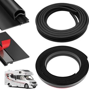 Combo RV Slide Out Seal Kit – Black Rubber 018-312-EKD Wiper & 018-341-EK Base, 1" x 15/16" x 35' D-Seal + 1/2" x 2.75" x 35' Base, Universal RV Slide Out Weather Stripping Replacement