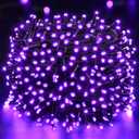 Techip Halloween Lights Purple String Lights Mini Lights Indoor Outdoor 300 LED Outdoor Party Decorations 108FT Waterproof Connectable Twinkle Fairy String Lights for Wedding Garden Tree