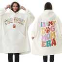 Dog Mom Gifts for Women, Mothers Day Gift for Dog Lover Puppy Gifts for Dog Mom Wearable Blanket Hoodie Birthday Gift for New Puppy Owner Best Dog Mom Gift Oversized Sherpa Fleece Blanket Sweatshirt, A9. Dog Mom Era
