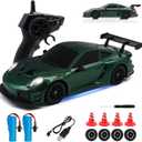 RC Drift Car, 1:24 4WD Remote Control Cars Vehicle with LED Light,2.4GHz 20KM/H High Speed RC Cars with Two Batteries & Drifting Tires Racing Sport Toy for Adults Boys Girls Kids