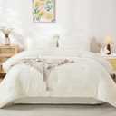 Andency California King Comforter Set Ivory - 7 Pieces Bed in a Bag Cal King Bedding Comforter Sets, Tufted Lightweight Fluffy Bed Set with Comforter, Sheets, Pillowcases & Shams