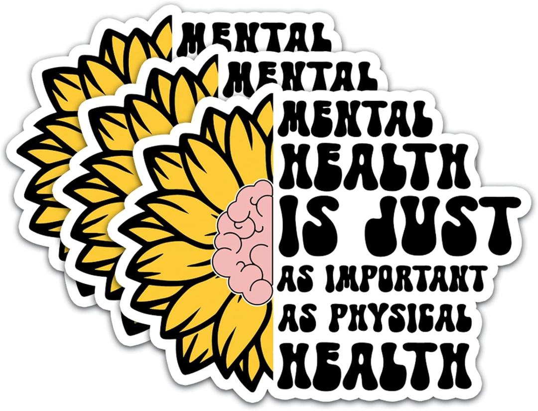 15 x (3Pcs) Mental Health is Just As Important Stickers Motivational Quotes Stickers Decal Waterproof Vinyl Stickers Adult for Laptop Kindle Car Tumbler Water Bottle Mug Phone Notebook Size 3x2.3