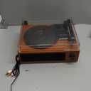 Vintage Record Player with Built-in Stereo Speakers Turntable Vinyls Records LP Phonograph Belt Drive 3 Speed 3 Size Support Wireless Input RCA Output Auto Stop Retro Wooden Walnut Red