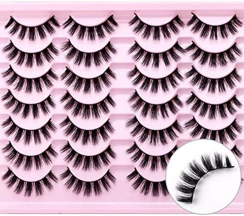 SQYlashes Natural Lashes Wispy Cat Eye False Eyelashes Short  14 Pairs, G81 2Pcs