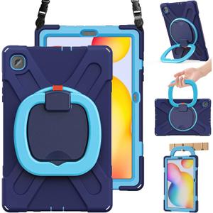 BRAECN Galaxy Tab S6 Lite 10.4 Case, Rugged Heavy Duty Silicone Case with Kickstand, Shoulder Strap, Handle Grip, S Pen Holder for Samsung Galaxy Tab S6 Lite 2022/2020-Navy Blue