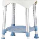 Shower Stool Chair for Inside Shower, Upgrade Small Corner Plastic Stool for Seniors Adult, 360 Swivel Shower Seat Stool for Bathroom, 6-Level Adjustable Height Bath Chair with Shelf
