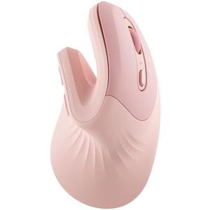seenda Ergonomic Mouse with Jiggler - Wireless Vertical Mouse with Multi Device Connection (Bluetooth or USB), Reduces Wrist Strain, Quiet Click, Compatible with PC, Laptop, Mac, Windows (Light Pink)