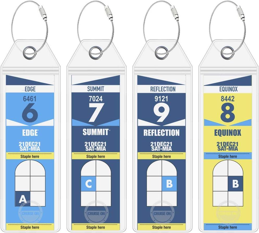 Cruise On Celebrity Cruise Luggage Tag Holder (4 Pack)  Fits All Celebrity Ships & Tags, Clear Travel Essentials for 2026-2027, Durable Waterproof Cruise Ship Accessories
