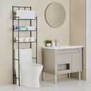 3-Tier Over The Toilet Storage Rack - Metal Over Toilet Bathroom Organizer Shelf, Freestanding Over Toilet Bathroom Organizer for Bathroom, Laundry, Black