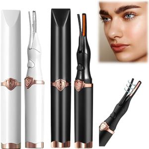 2Pcs Heated Eyelash Curlers, Heated Eyelash Curler for Quick Heating Curling, Electric Eyelash Curler for Instant Glam, Finalize Eyelash Natural Curling 24H Long Lasting for Women Makeup Tools