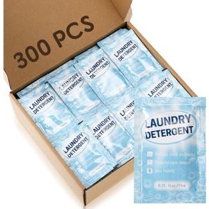 Leelosp 300 Pcs Individual Travel Laundry Detergent Bulk Travel Size Laundry Detergent Packets Portable Single Use Liquid Soap for Traveler Hostel Essentials Cleaning