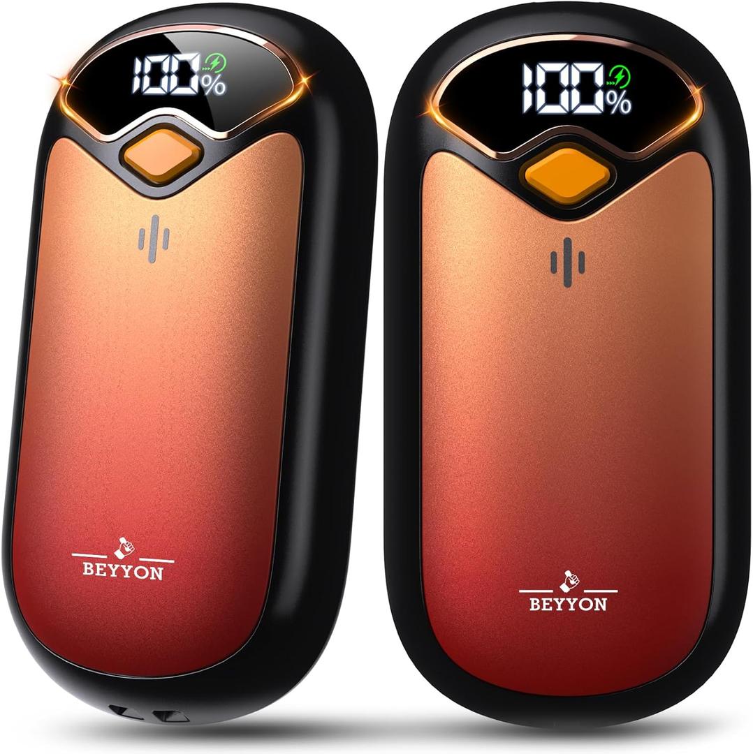 Hand Warmers Rechargeable - Electric Hand Warmer Rechargeable 2 Pack, LED Digital Display, 4 Heat Levels Reusable, USB, Magnetic Portable Handwarmers for Golf/Camping/Hunting, Gift for Women, Men