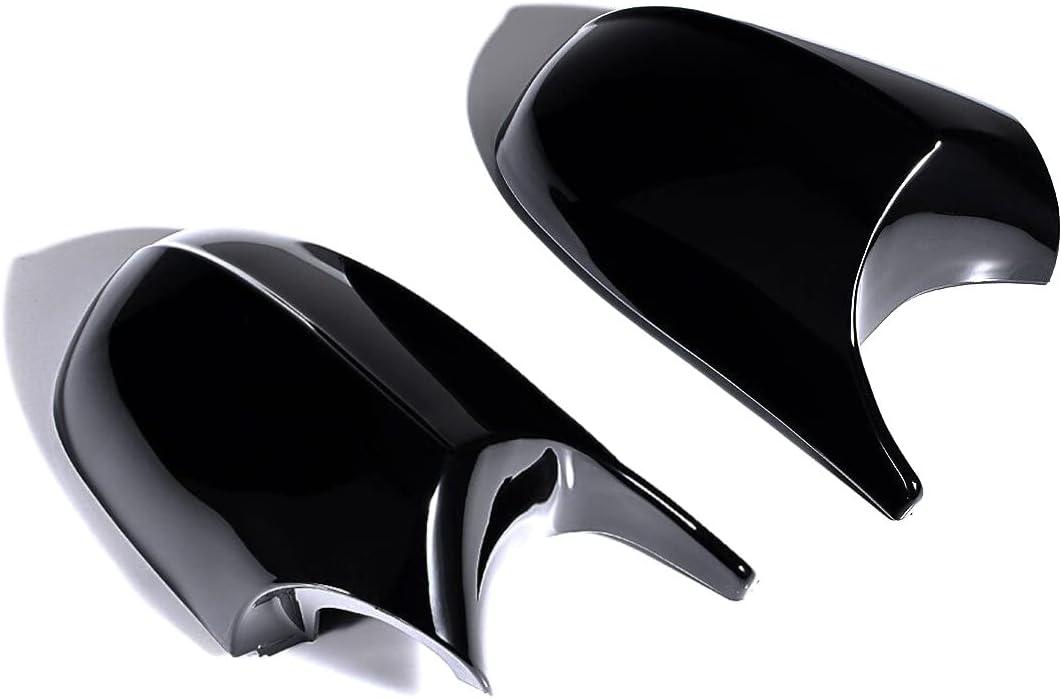 AtticZone Side Mirror Caps Covers Compatible with BMW E90 E91 2008-2011, E92 E93 E81 E82 E87 E88 LCI Door Rear View Mirror Cap Replacement for 328i 335i, Horn-style, Glossy Black