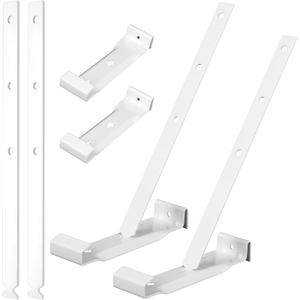 Blulu 25 Sets 5" Aluminum Roof Gutter Hanger with Straps for Fixing Without Eaves, Ideal for Aluminum and Steel Gutters, Strong and Durable Roof Gutter Support Solution (White)