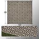 SAND MINE Waterproof Outdoor Rug 8x8 ft, Plastic Reversible Rug, Modern Area Rug, Large Floor Mat for Outdoors, RV, Patio, Backyard, Deck, Picnic, Beach, Camping, Black & Beige