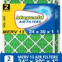 Maycold 24x30x1 MERV 13 Furnace Air Filter (2-Pack), High-Performance HVAC AC Filters for Home Use, Actual Size: 23.7" x 29.7" x 0.75", Individually Wrapped in Plastic